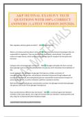 A&P 102 FINAL EXAM IVY TECH QUESTIONS WITH 100&percnt; CORRECT ANSWERS &vert; LATEST VERSION 2025&sol;2026&period;