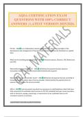 AQSA CERTIFICATION EXAM QUESTIONS WITH 100&percnt; CORRECT ANSWERS &vert; LATEST VERSION 2025&sol;2026&period;
