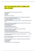 CM 1070 QUIZZES WITH COMPLETE SOLUTIONS 