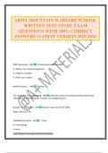 ARMY MOUNTAIN WARFARE SCHOOL WRITTEN TEST STUDY EXAM QUESTIONS WITH 100&percnt; CORRECT ANSWERS &vert; LATEST VERSION 2025&sol;2026&period;
