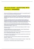 CM 1070 EXAM 1 QUESTIONS WITH CORRECT ANSWERS