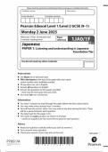 2025 Pearson Edexcel GCSE Japanese Paper 1 &lpar;1JAO&sol;1F&colon; Listening and understanding in Japanese&rpar;