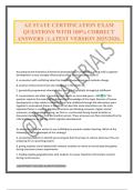 AZ STATE CERTIFICATION EXAM QUESTIONS WITH 100&percnt; CORRECT ANSWERS &vert; LATEST VERSION 2025&sol;2026&period;