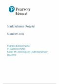 2025 Pearson Edexcel GCSE Japanese Mark Scheme Paper 1 &lpar;1JAO&sol;1F&colon; Listening and understanding in Japanese&rpar;