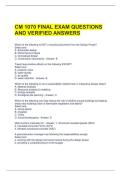 CM 1070 FINAL EXAM QUESTIONS AND VERIFIED ANSWERS 