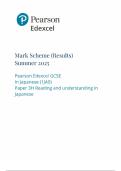 2025 Pearson Edexcel GCSE Japanese Mark Scheme Paper 3 &lpar;1JAO&sol;3H&colon; Reading and understanding in Japanese&rpar;