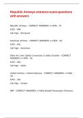 Republic Airways entrance exam questions with answers
