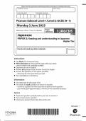 2025 Pearson Edexcel GCSE Japanese Paper 3 &lpar;1JAO&sol;3H&colon; Reading and understanding in Japanese&rpar;