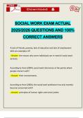 SOCIAL WORK EXAM ACTUAL 2025/2026 QUESTIONS AND 100% CORRECT ANSWERS