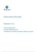 Pearson Edexcel a level Greek &vert;final mark scheme &vert;2025&vert;9GK0&sol;02&vert;