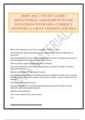 BEHV 5612 - STUDY GUIDE&colon; BEHAVIORAL ASSESSMENT EXAM QUESTIONS WITH 100&percnt; CORRECT ANSWERS &vert; LATEST VERSION 2025&sol;2026&period;