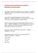 beauty level 2 waxing exam revision questions with answers
