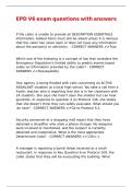 EPD V6 exam questions with answers&period;