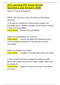 ACI Learning-ITIL Exam Actual Questions and Answers 2026&period;docx