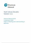 2025 Pearson Edexcel GCSE Japanese Mark Scheme Paper 3 &lpar;1JAO&sol;3F&colon; Reading and understanding in Japanese&rpar;