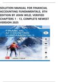 SOLUTION MANUAL FOR FINANCIAL ACCOUNTING FUNDAMENTALS&comma; 8TH EDITION BY JOHN WILD&comma; VERIFIED CHAPTERS 1 - 13&comma; COMPLETE NEWEST VERSION 2025