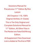 Solutions Manual Precalculus 11th Edition By Ron Larson