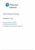 2025 Pearson Edexcel GCSE Mathematics Mark Scheme Paper 2 &lpar;1MA1&sol;2F&colon; Calculator&rpar;