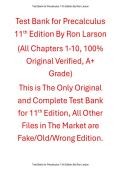 Test Bank Precalculus 11th Edition By Ron Larson