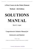 Solution Manual &mdash; A First Course in the Finite Element Method&comma; 6th Edition &mdash; Daryl L&period; Logan