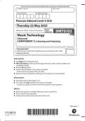 Pearson Edexcel a level Music Technology &vert;question paper&vert;2025&vert;9MT0&sol;03&vert;