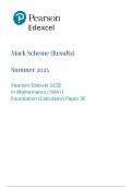 2025 Pearson Edexcel GCSE Mathematics Mark Scheme Paper 3 &lpar;1MA1&sol;3F&colon; Calculator&rpar;