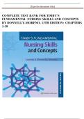 Complete Test Bank for Timby&rsquo;s Fundamental Nursing Skills and Concepts by Donnelly-Moreno&comma; 13th Edition&colon; Chapters 1-38