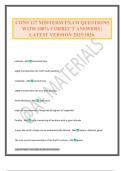 CONS 127 MIDTERM EXAM QUESTIONS WITH 100&percnt; CORRECT ANSWERS &vert; LATEST VERSION 2025&sol;2026&period;