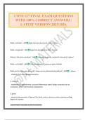 CONS 127 FINAL EXAM QUESTIONS WITH 100&percnt; CORRECT ANSWERS &vert; LATEST VERSION 2025&sol;2026&period;