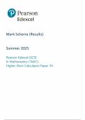 2025 Pearson Edexcel GCSE Mathematics Mark Scheme Paper 1 &lpar;1MA1&sol;1H&colon; Non Calculator&rpar;