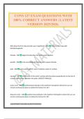CONS 127 EXAM QUESTIONS WITH 100&percnt; CORRECT ANSWERS &vert; LATEST VERSION 2025&sol;2026&period;