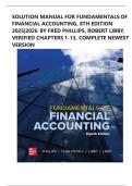 SOLUTION MANUAL FOR FUNDAMENTALS OF FINANCIAL ACCOUNTING&comma; 8TH EDITION 2025&vert;2026 BY FRED PHILLIPS&comma; ROBERT LIBBY&comma; VERIFIED CHAPTERS 1-13&comma; COMPLETE NEWEST VERSION
