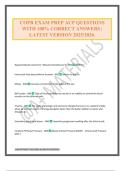 COPR EXAM PREP ACP QUESTIONS WITH 100&percnt; CORRECT ANSWERS &vert; LATEST VERSION 2025&sol;2026