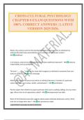 CROSS-CULTURAL PSYCHOLOGY CHAPTER 8 EXAM QUESTIONS WITH 100&percnt; CORRECT ANSWERS &vert; LATEST VERSION 2025&sol;2026&period;