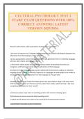 CULTURAL PSYCHOLOGY EXAM PACKAGE DEAL 100&percnt; VERIFIED AND UPDATED&period;