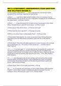 DELTA ACHIEVEMENT COMPREHENSIVE EXAM QUESTIONS AND SOLUTIONS GRADED A&plus;