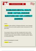 RASMUSSEN MENTAL HEALTH EXAM 1 ACTUAL 2025&sol;2026 QUESTIONS AND 100&percnt; CORRECT ANSWERS