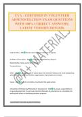CVA - CERTIFIED IN VOLUNTEER ADMINISTRATION EXAM QUESTIONS WITH 100&percnt; CORRECT ANSWERS &vert; LATEST VERSION 2025&sol;2026&period;