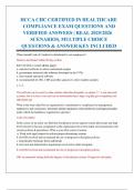 HCCA CHC CERTIFIED IN HEALTHCARE COMPLIANCE EXAM QUESTIONS AND VERIFIED ANSWERS &vert; REAL 2025&sol;2026 SCENARIOS&comma; MULTIPLE CHOICE QUESTIONS & ANSWER KEY INCLUDED