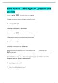 PRPA Human Trafficking exam Questions and  answers 