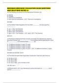 MICHIGAN MECHANIC EVALUATION EXAM QUESTIONS AND SOLUTIONS RATED A&plus;