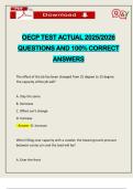 OECP TEST ACTUAL 2025&sol;2026 QUESTIONS AND 100&percnt; CORRECT ANSWERS