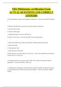 NHA Phlebotomy certification Exam   ACTUAL QUESTIONS AND CORRECT  ANSWERS 