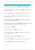 Stroke Nursing Care Exam Questions and answers 