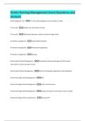 Stroke Nursing Management Exam Questions and  answer