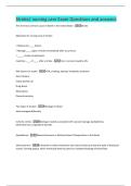 Stroke&sol; nursing care Exam Questions and answers 