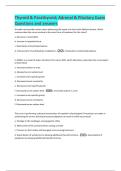 Thyroid & Parathyroid&semi; Adrenal & Pituitary Exam  Questions and answers 