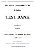 Test Bank &mdash; The Art of Leadership&comma; 7th Edition &mdash; George Manning & Kent Curtis