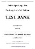 Test Bank &mdash; Public Speaking&colon; The Evolving Art&comma; 5th Edition &mdash; Stephanie J&period; Coopman & James Lull &mdash; ISBN 9780357656754