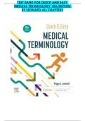 Test Bank for Quick and Easy Medical Terminology 10th Edition by Leonard &ndash; All Chapters